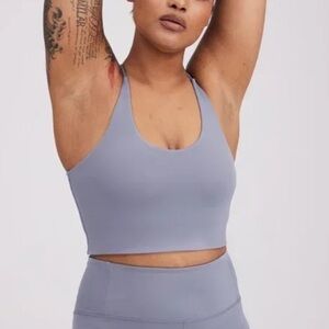 GIRLFRIEND COLLECTIVE CLEO FLOAT SPORTS BRA PURPLE GRAY SMALL